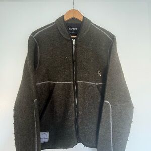 Bandit Running Olive Green Wool Full zip jacket medium